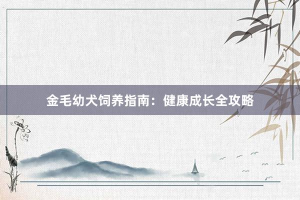 金毛幼犬饲养指南：健康成长全攻略